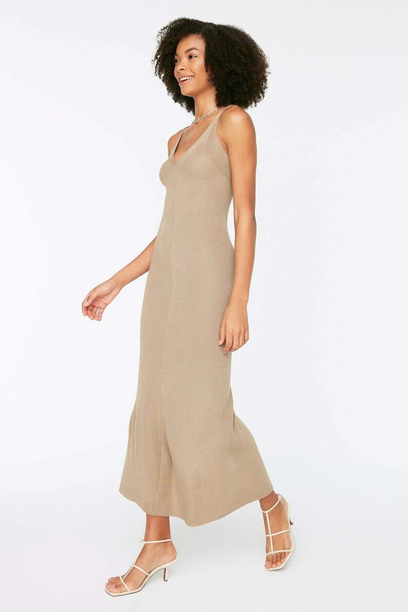 Cami Plunge Maxi Knitwear Dress - Maxi Dresses 36