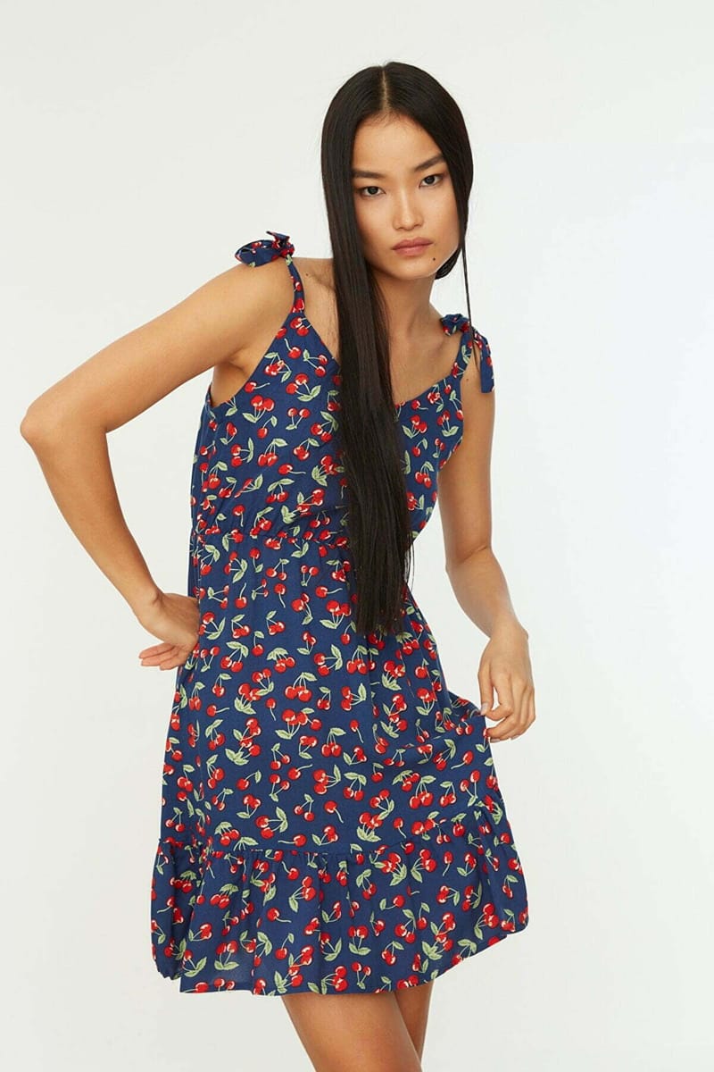 Floral Print Mini Dress Trendyol - Women's Mini Dresses 28