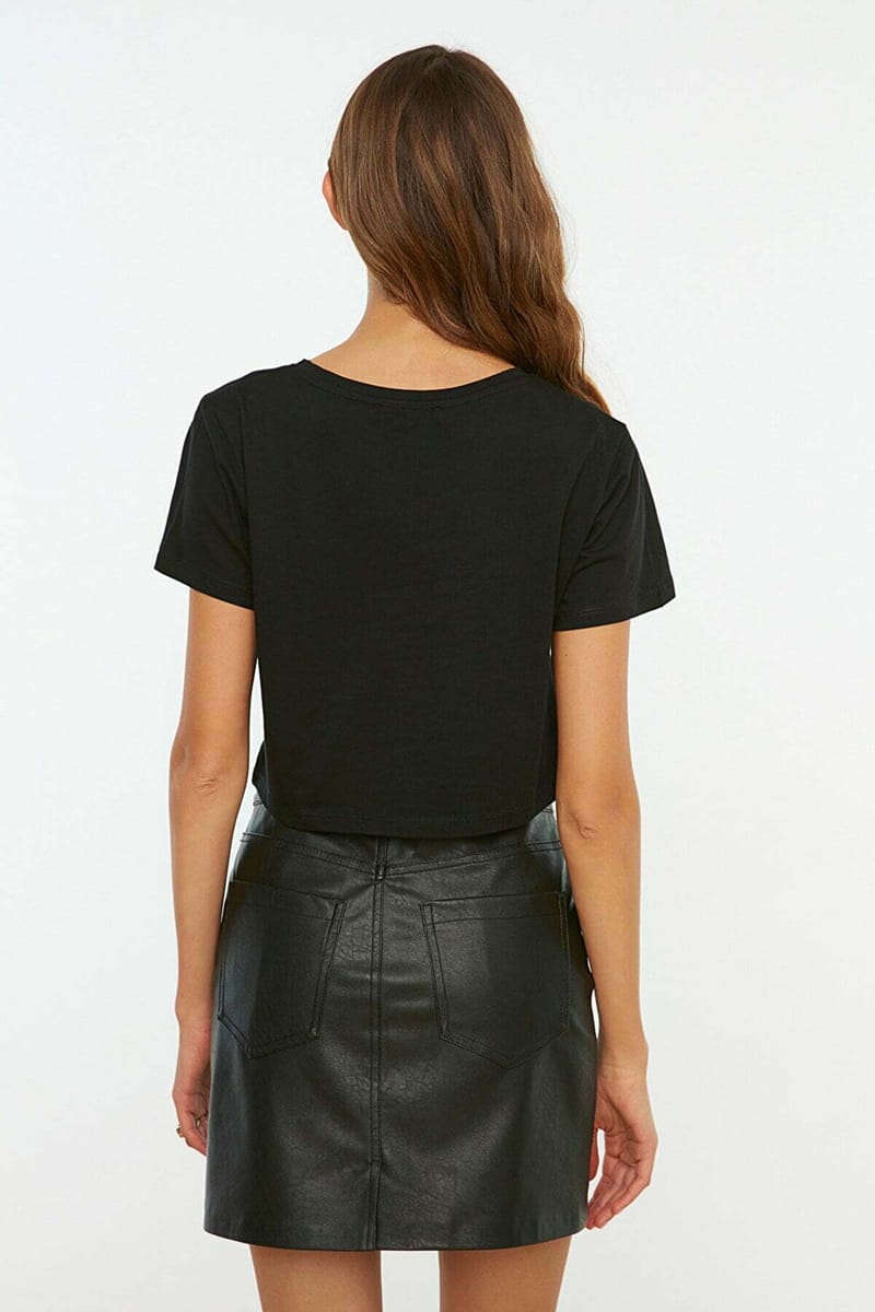 2 Pack Crew Neck Knitted T-Shirt Trendyol - Women's Casual T-Shirt 48