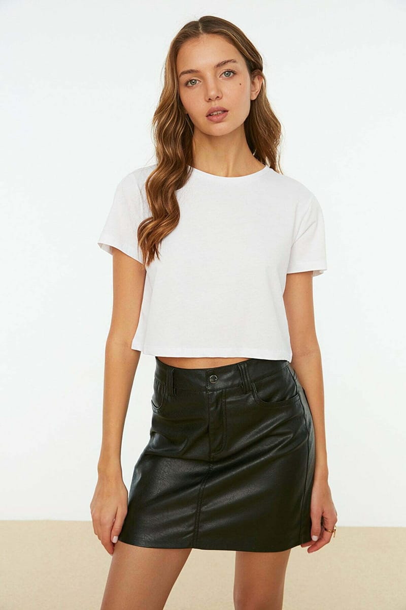 2 Pack Crew Neck Knitted T-Shirt Trendyol - Women's Casual T-Shirt 49