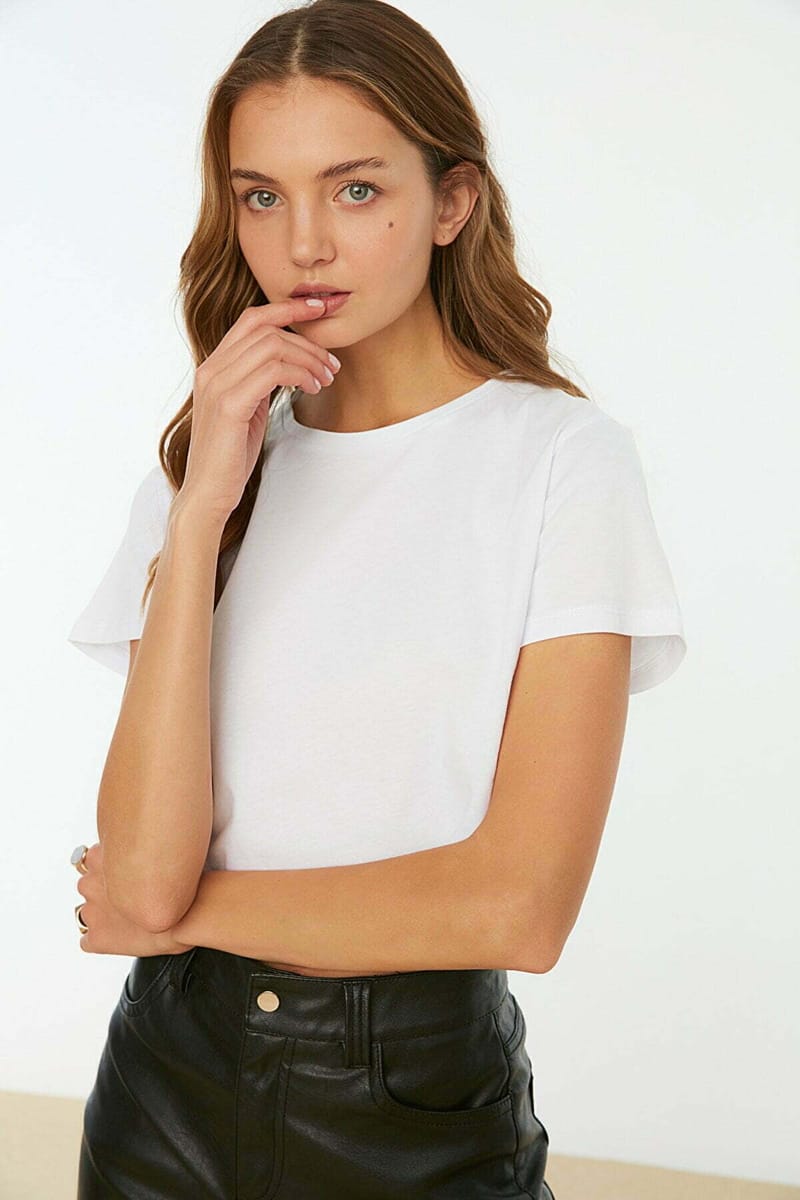 2 Pack Crew Neck Knitted T-Shirt Trendyol - Women's Casual T-Shirt 51