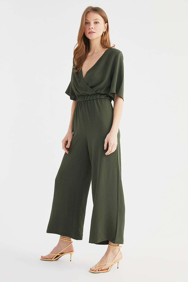Wrap Style Wide Leg Women's Jumpsuit - Jumpsuits 26