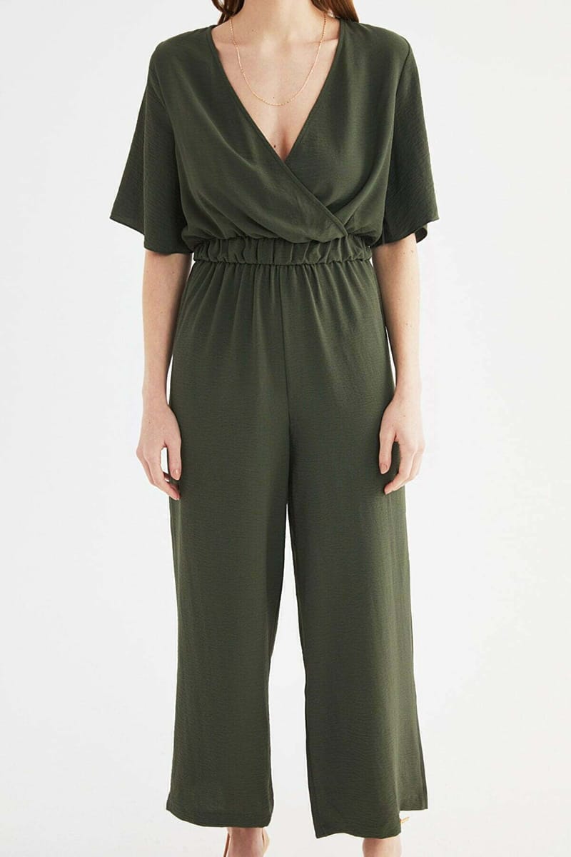 Wrap Style Wide Leg Women's Jumpsuit - Jumpsuits 28