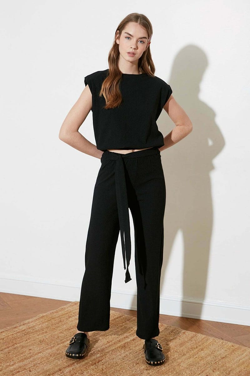 Boat Neck Knitted Top & Pants Women's Set Trendyol - Women's Co-ord Sets 59