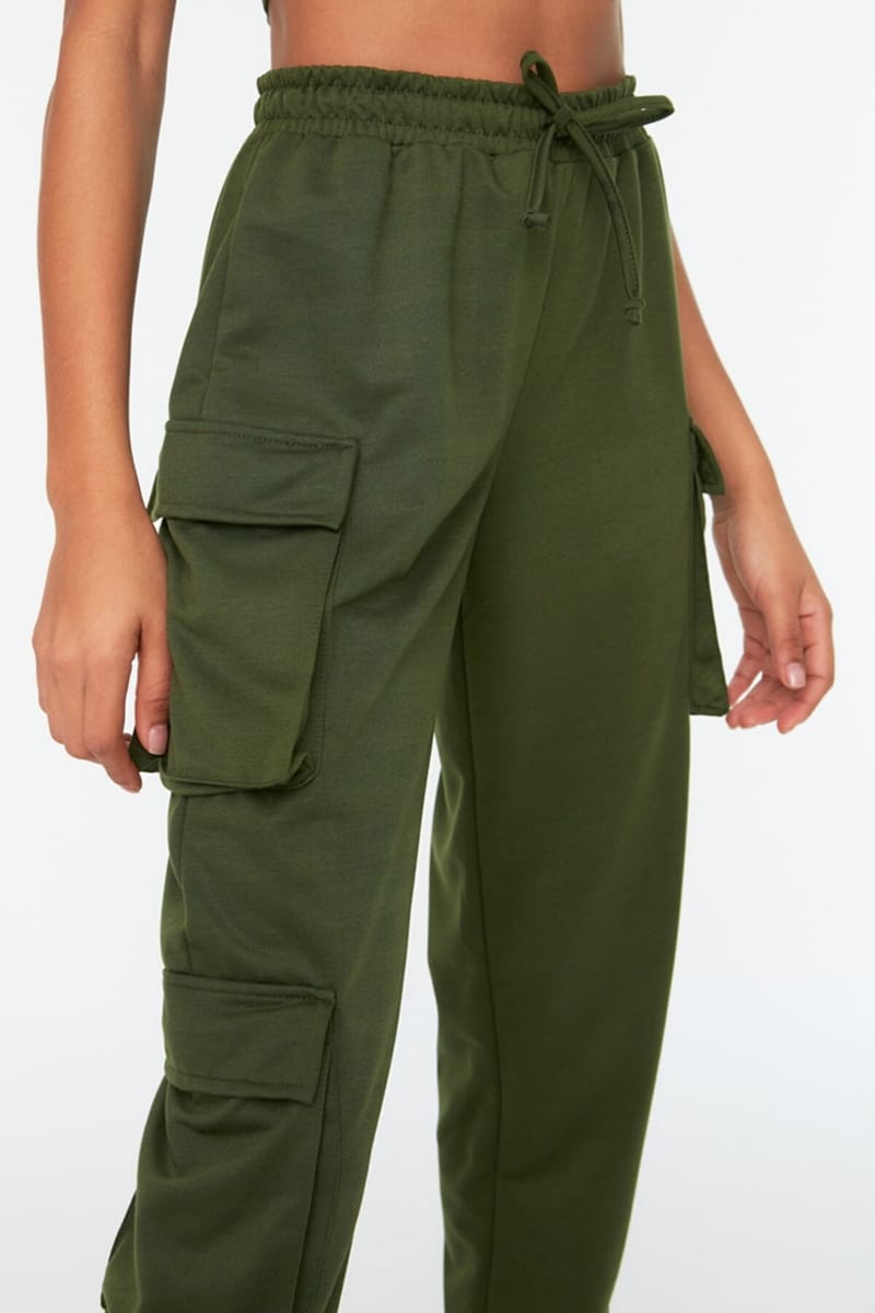 Navy Green Knitted Crop Top & Cargo Pants Women's Set - Co-ord Sets 16