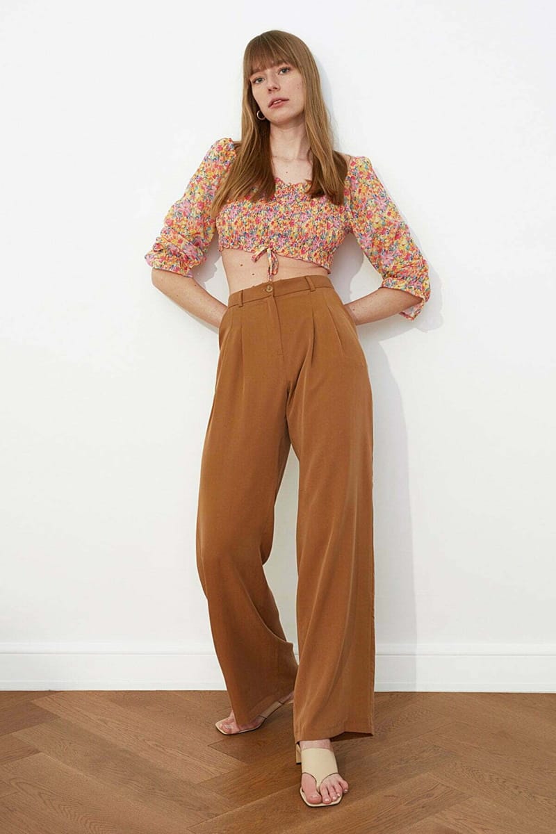 Brown Straight Wide Leg Women's Pants Brown Straight Wide Leg Women's Pants - Trousers 21