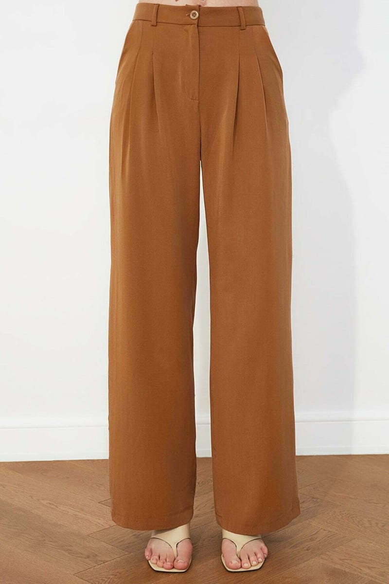 Brown Straight Wide Leg Women's Pants Brown Straight Wide Leg Women's Pants - Trousers 22
