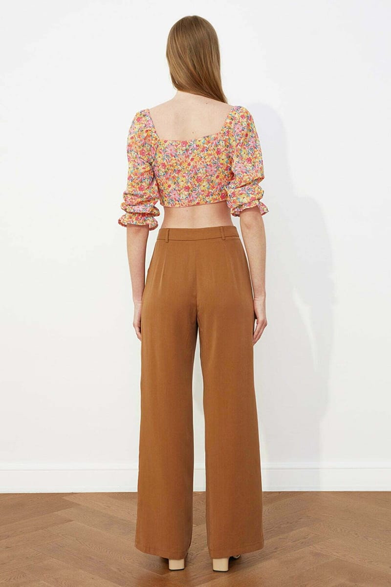 Brown Straight Wide Leg Women's Pants Brown Straight Wide Leg Women's Pants - Trousers 24