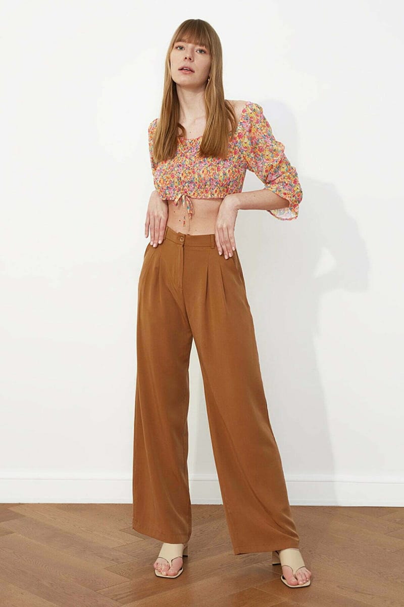 Brown Straight Wide Leg Women's Pants Brown Straight Wide Leg Women's Pants - Trousers 20