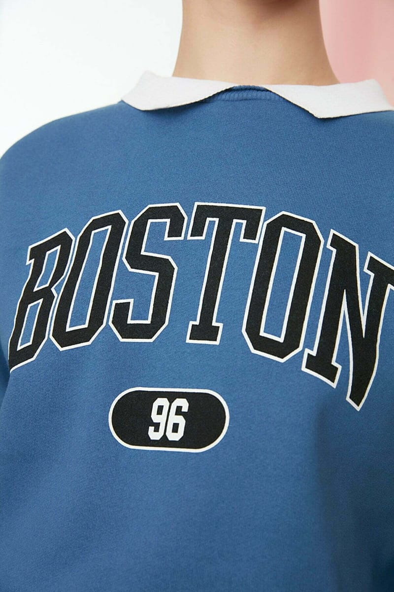 Blue Front Print Graphic Women's Sweatshirt - Sweatshirts 22