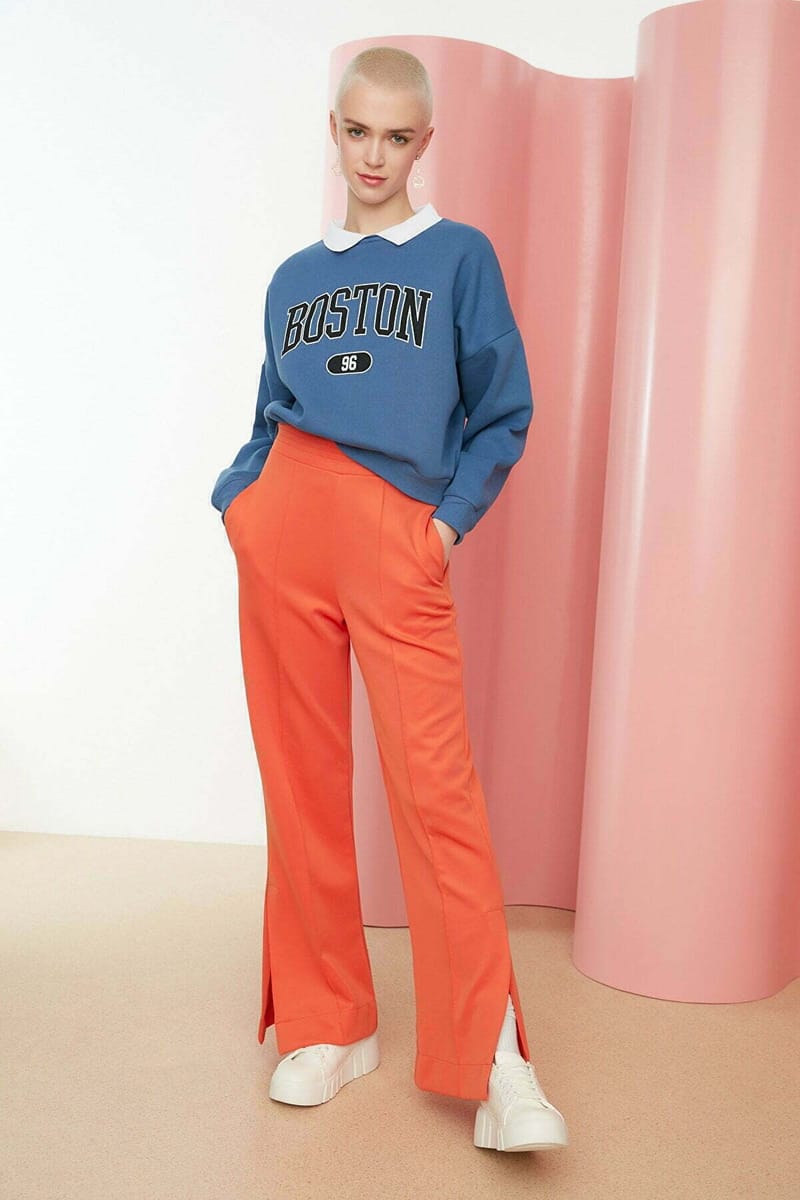 Blue Front Print Graphic Women's Sweatshirt - Sweatshirts 23