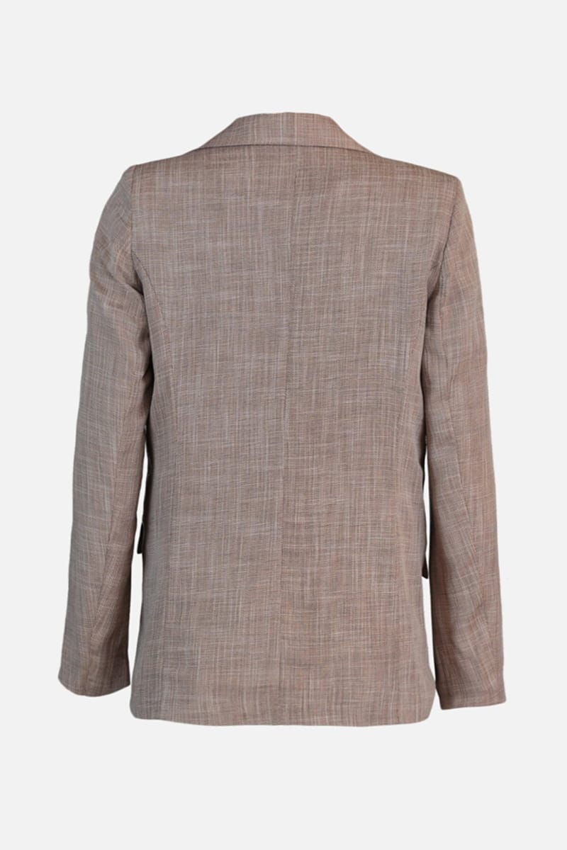 Brown Button Detail Women's Blazer - Blazers & Coats 39