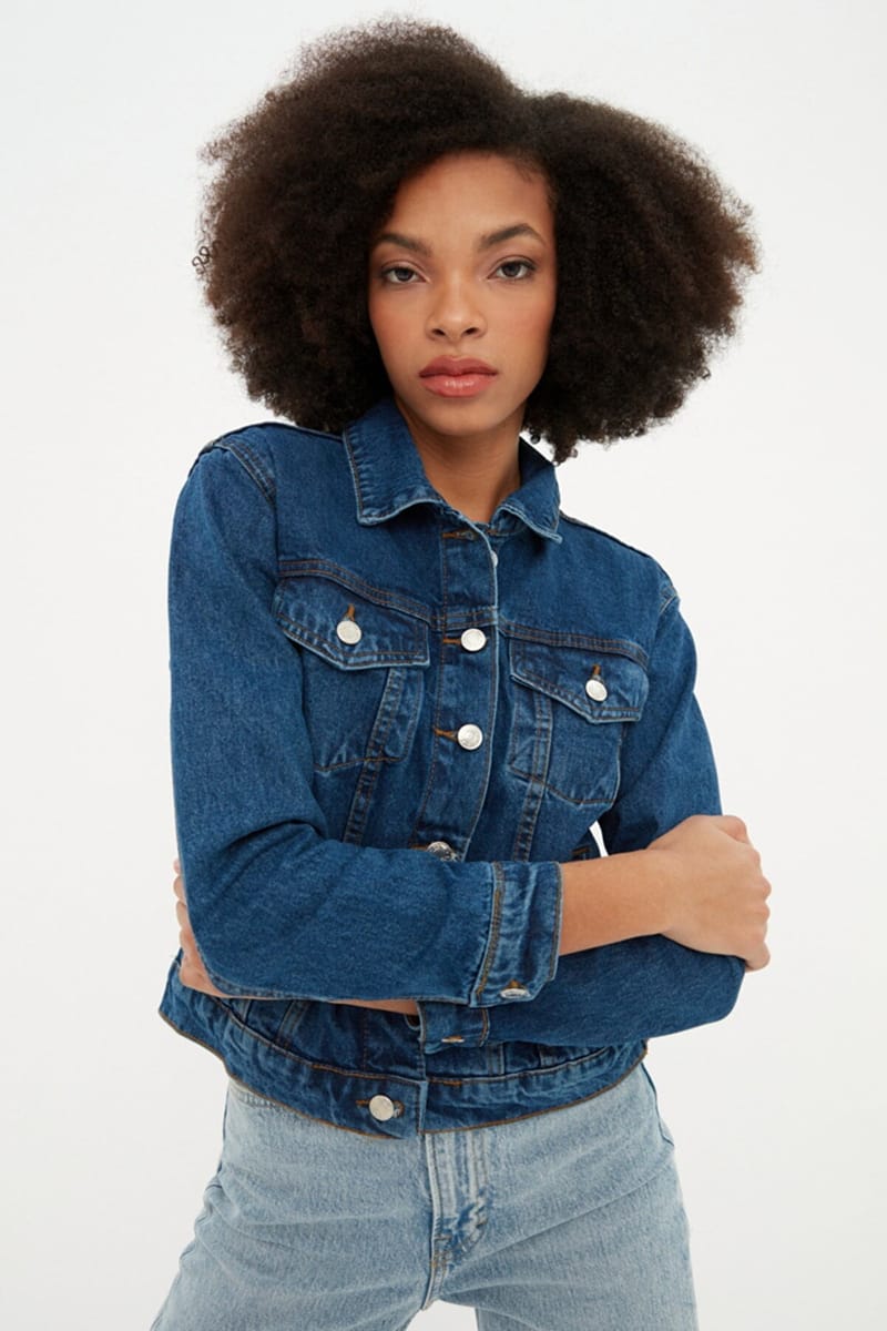Blue Pocket Detail Denim Long Sleeve Women's Jacket Blue Pocket Detail Denim Long Sleeve Women's Jacket - Denim Jackets 20
