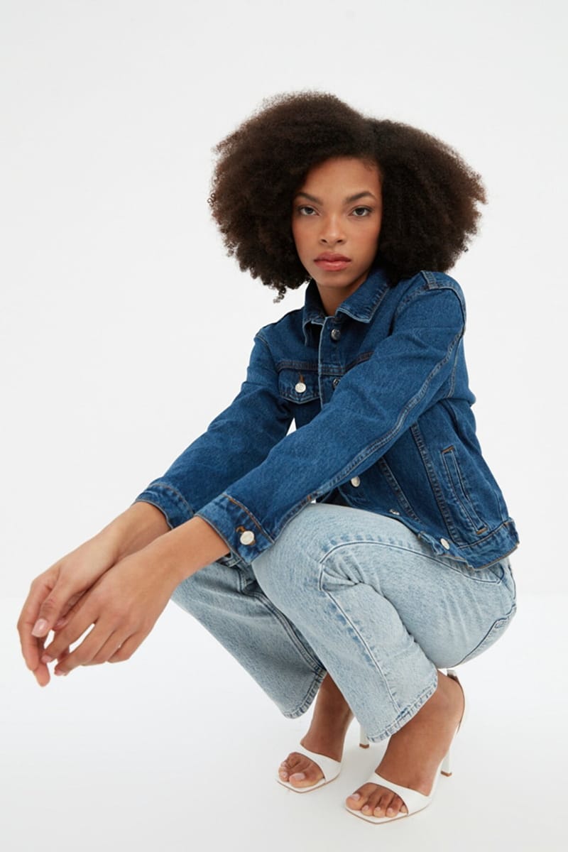 Blue Pocket Detail Denim Long Sleeve Women's Jacket Blue Pocket Detail Denim Long Sleeve Women's Jacket - Denim Jackets 21