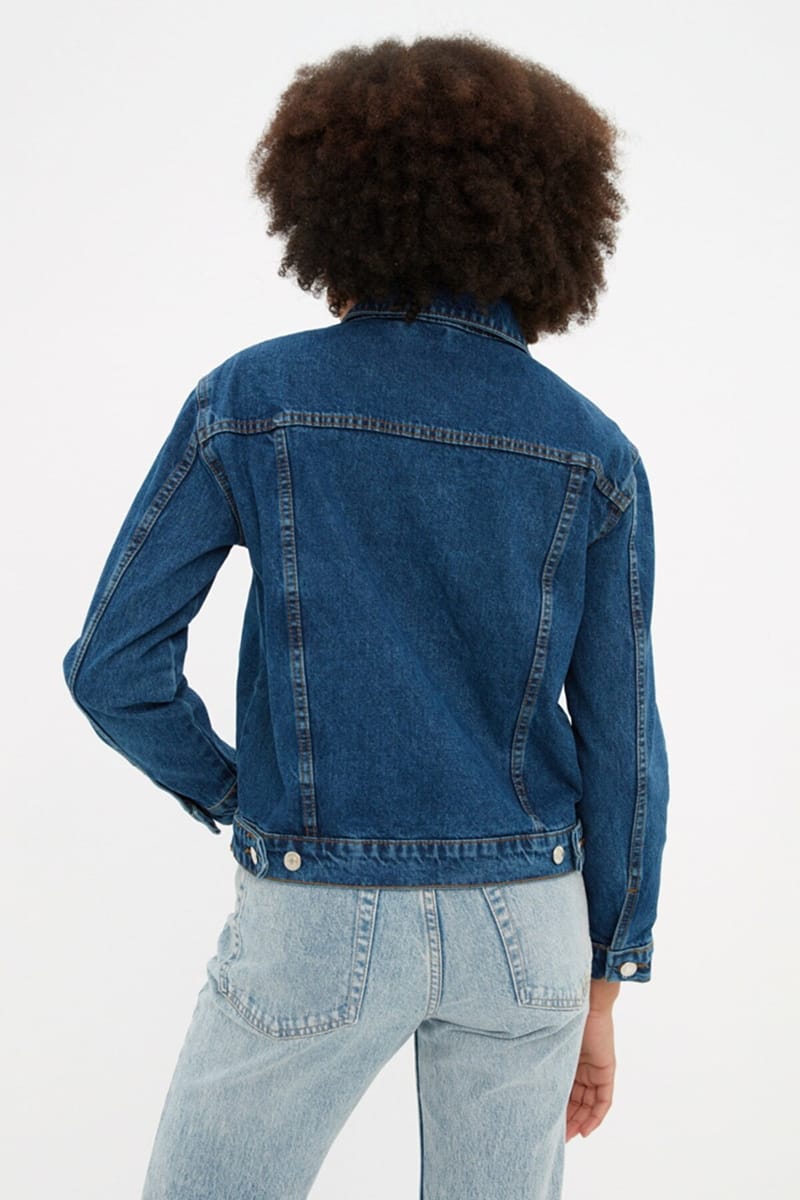 Blue Pocket Detail Denim Long Sleeve Women's Jacket Blue Pocket Detail Denim Long Sleeve Women's Jacket - Denim Jackets 23