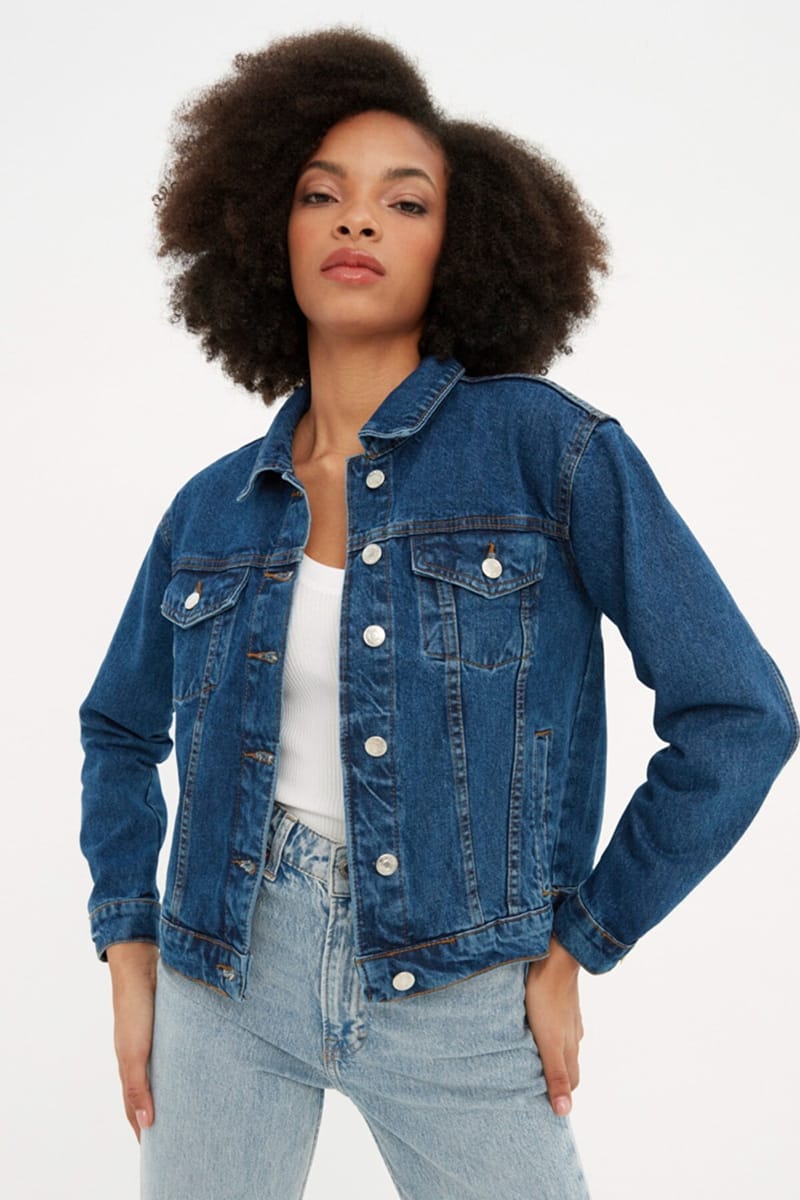 Blue Pocket Detail Denim Long Sleeve Women's Jacket Blue Pocket Detail Denim Long Sleeve Women's Jacket - Denim Jackets 18