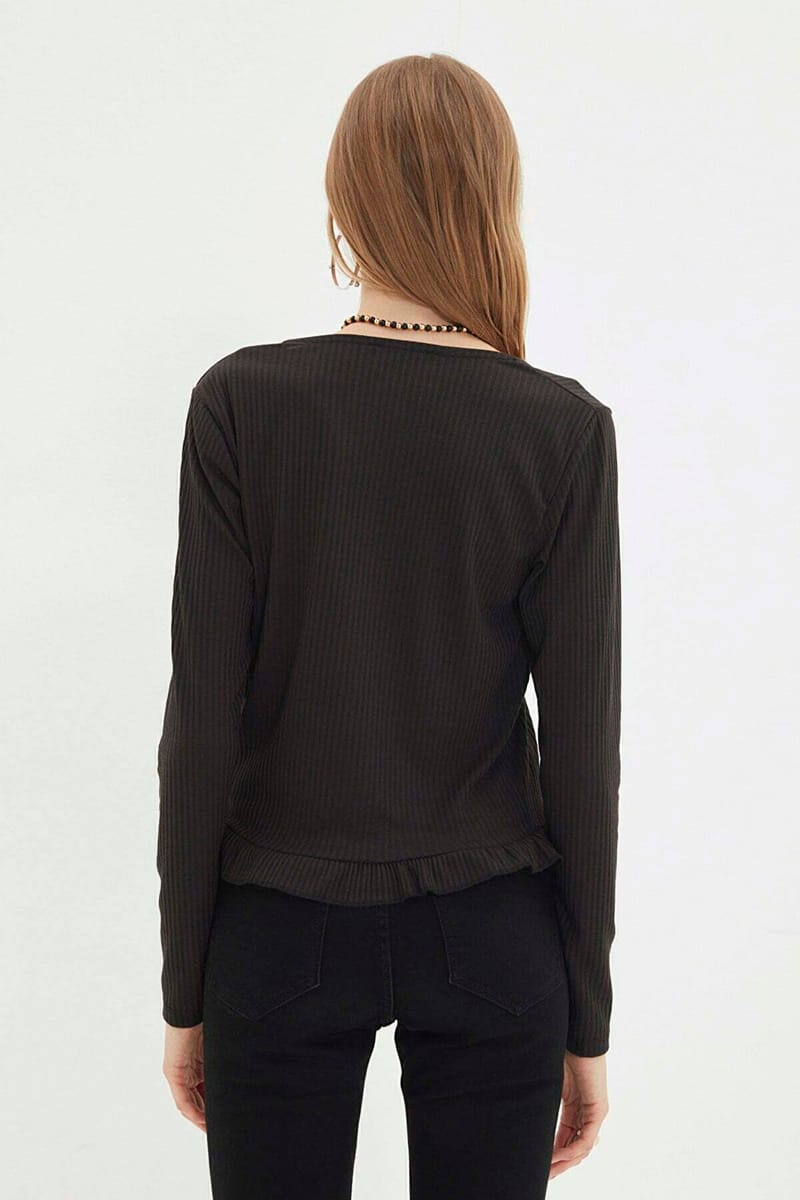 Black V-Neck Knitted Long Sleeve Women's Cardigan Black V-Neck Knitted Long Sleeve Women's Cardigan - Cardigans 19