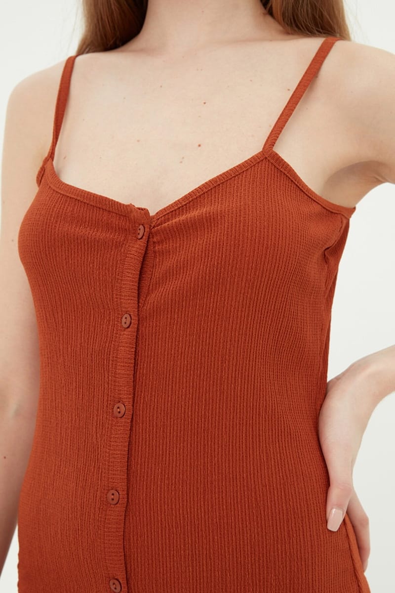 Front Split Button Detail Knitted Dress Front Split Button Detail Knitted Dress - Party Dresses 28