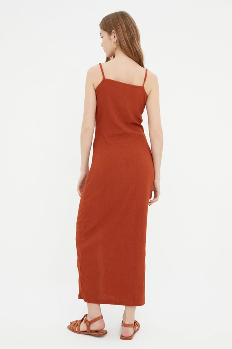 Front Split Button Detail Knitted Dress Front Split Button Detail Knitted Dress - Party Dresses 29