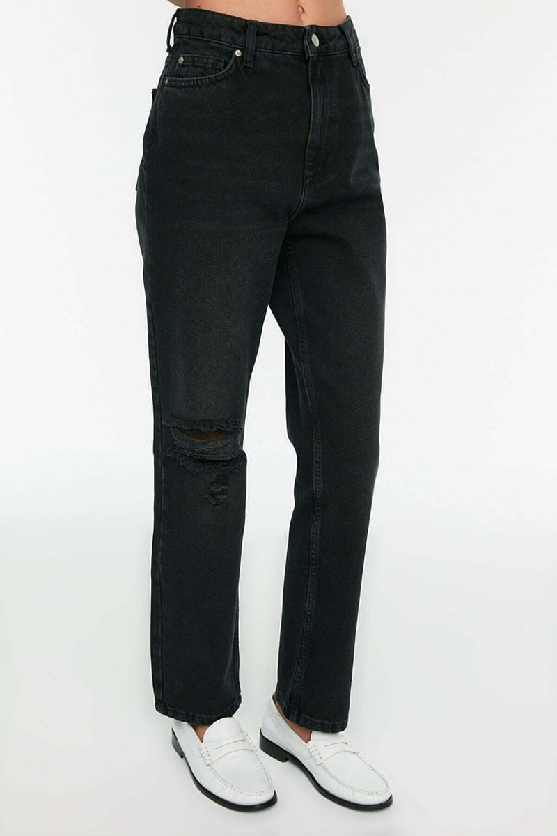 High Rise Ripped Bootcut Jeans - Skinny Jeans 28