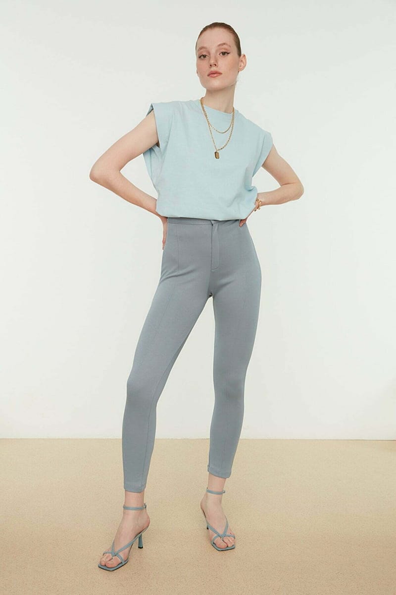 Black, Grey High Waist Women's Pant - Formal Pants 22