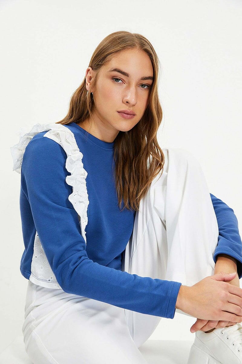 Lace Detail Sweatshirt Lace Detail Sweatshirt - Sweatshirts 40
