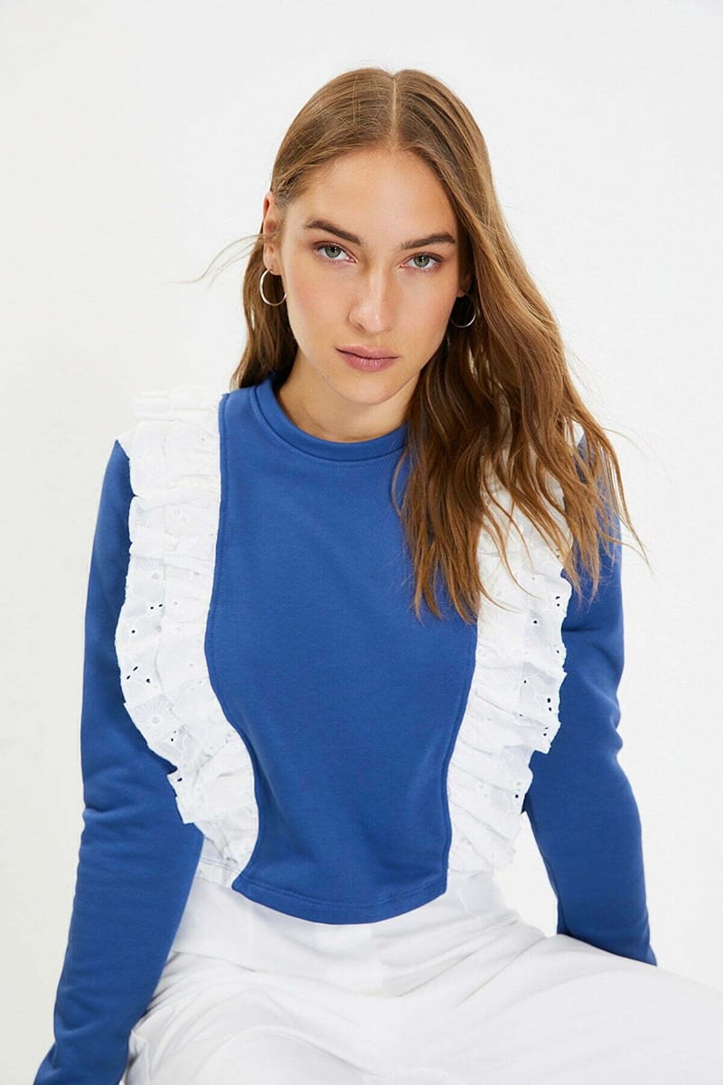 Lace Detail Sweatshirt Lace Detail Sweatshirt - Sweatshirts 41