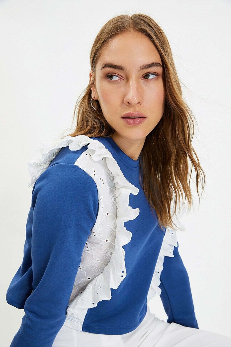 Lace Detail Sweatshirt Lace Detail Sweatshirt - Sweatshirts 42