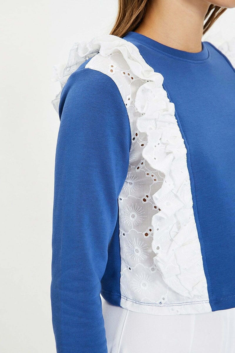 Lace Detail Sweatshirt Lace Detail Sweatshirt - Sweatshirts 43