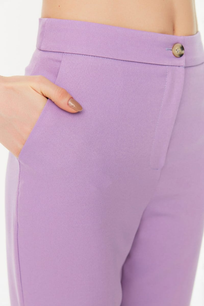 Purple High Waist Women's Pant - Formal Pants 31