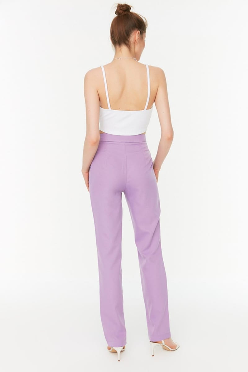 Purple High Waist Women's Pant - Formal Pants 32