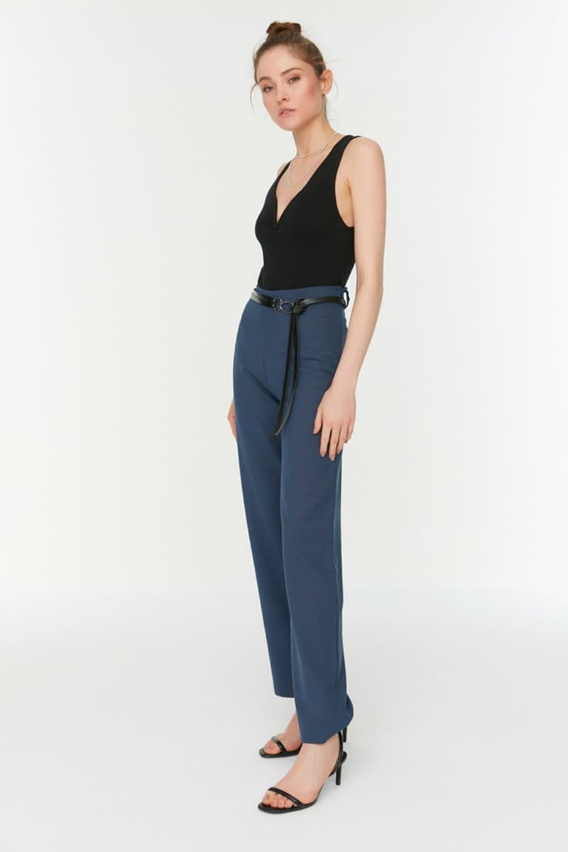 Navy Blue High Waist Women's Pants Navy Blue High Waist Women's Pant - Formal Pants 22