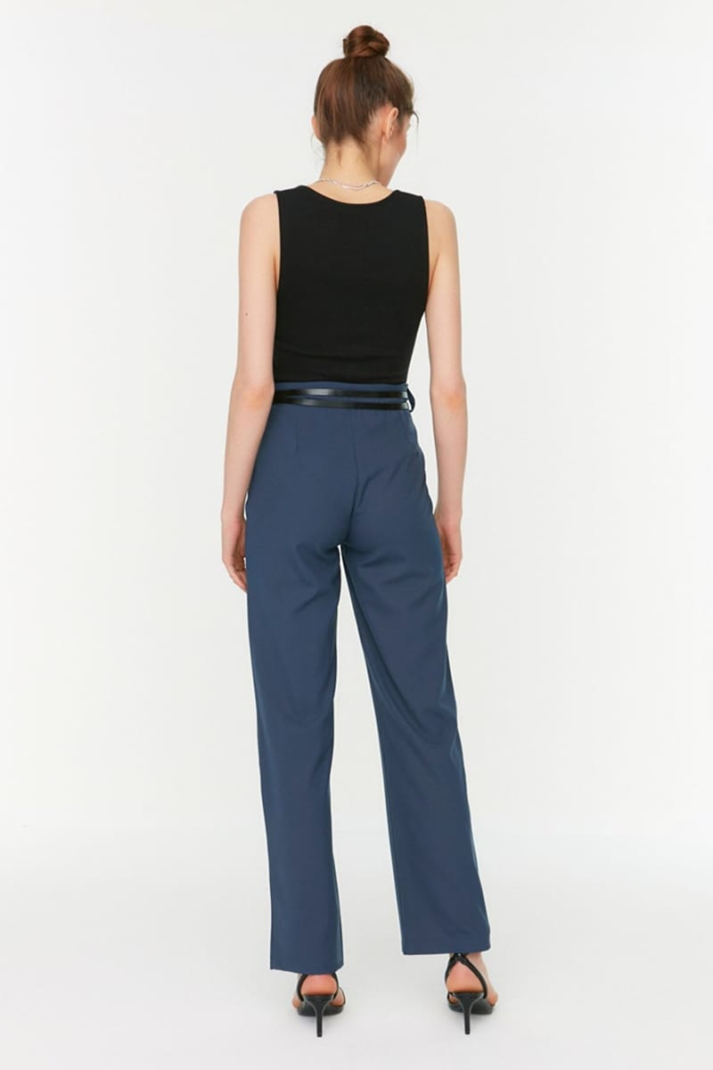 Navy Blue High Waist Women's Pants Navy Blue High Waist Women's Pant - Formal Pants 24