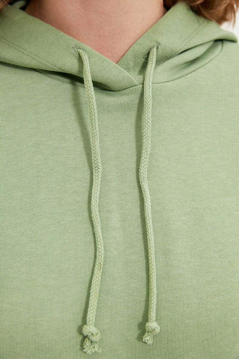 Mint Knitted Cropped Women's Hoodie - Hoodies 18