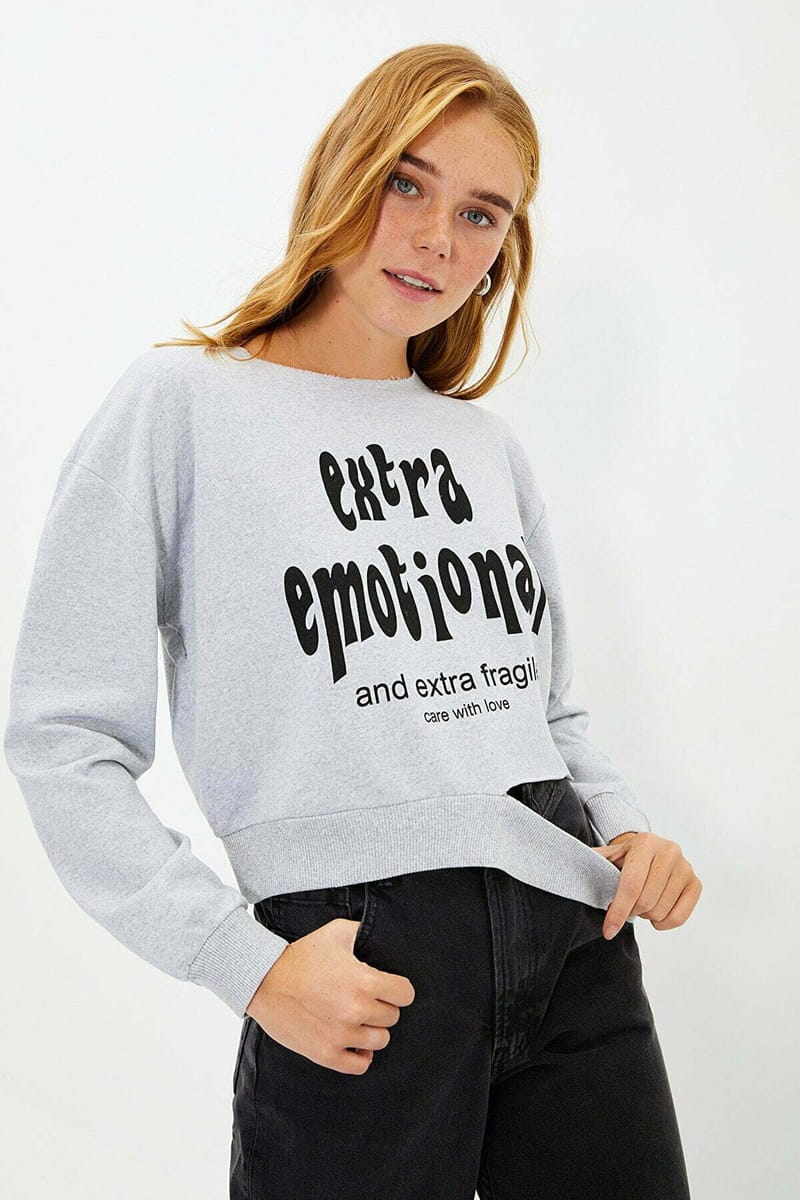 Graphic Knitted Cut Out Women's Sweatshirt - Sweatshirts 16