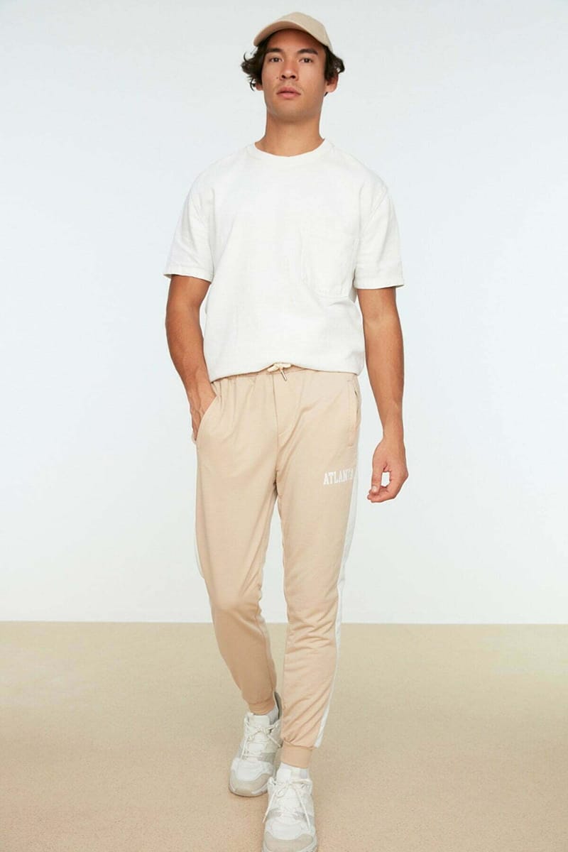 Beige Regular Fit Men's Sweatpants - Sweatpants 28