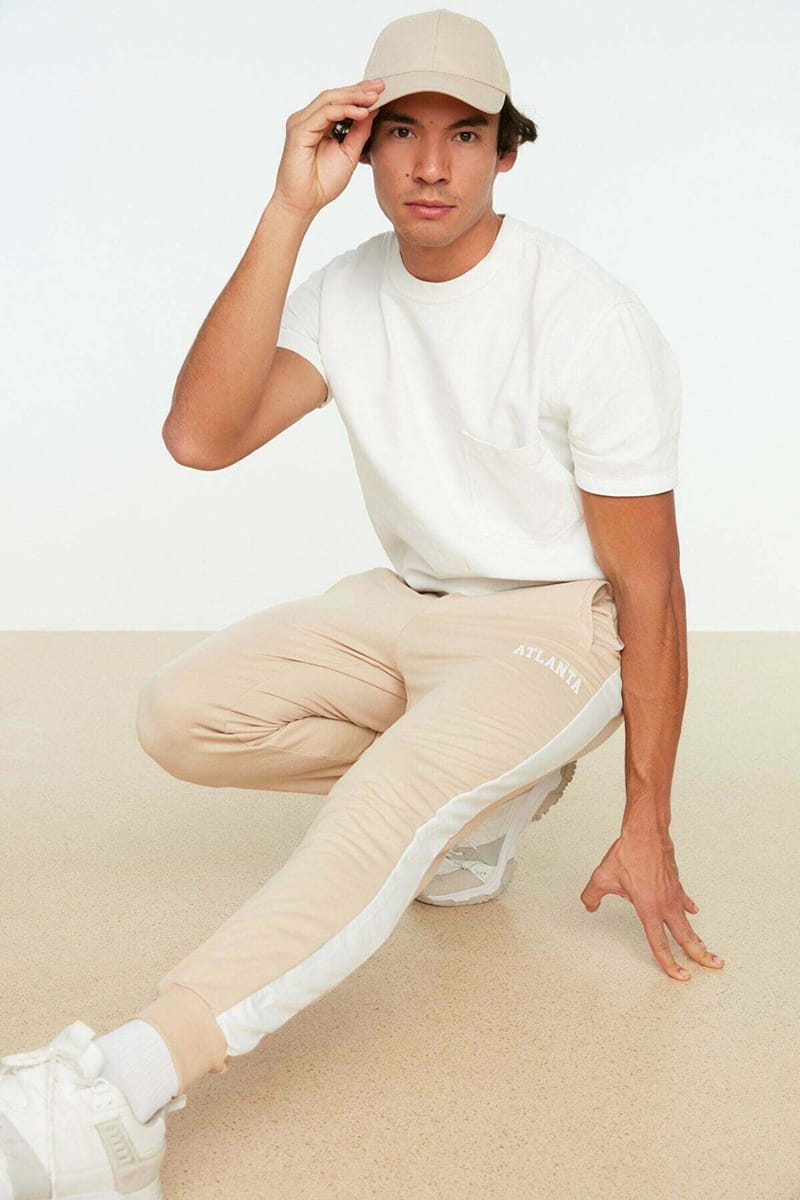 Beige Regular Fit Men's Sweatpants - Sweatpants 24