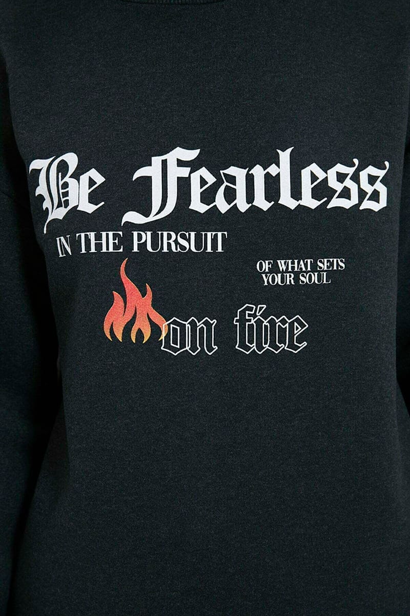 Black Graphic Knitted Women's Sweatshirt - Sweatshirts 32