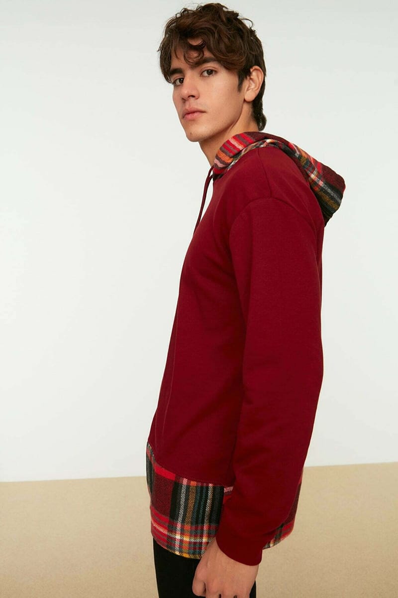 Red With Patern Essential Men's Hoodie - Hoodies 16