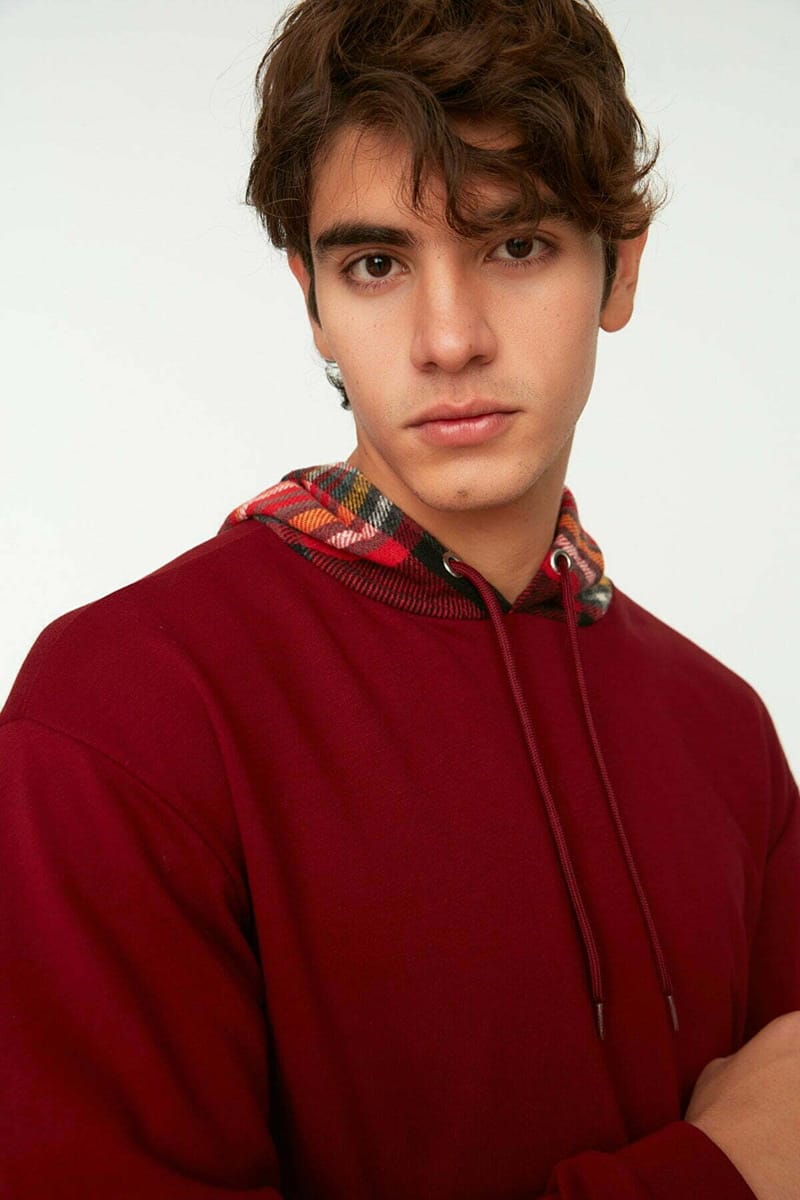 Red With Patern Essential Men's Hoodie - Hoodies 17