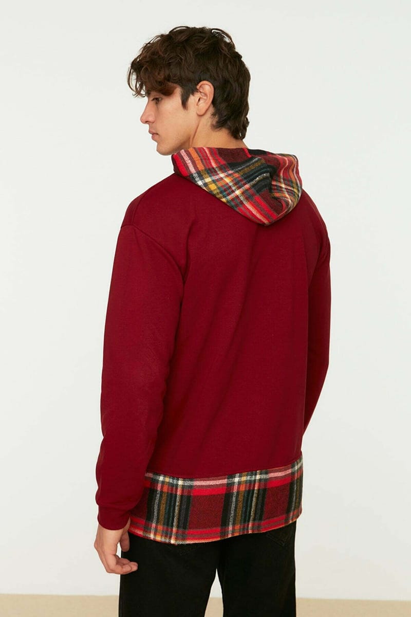 Red With Patern Essential Men's Hoodie - Hoodies 19