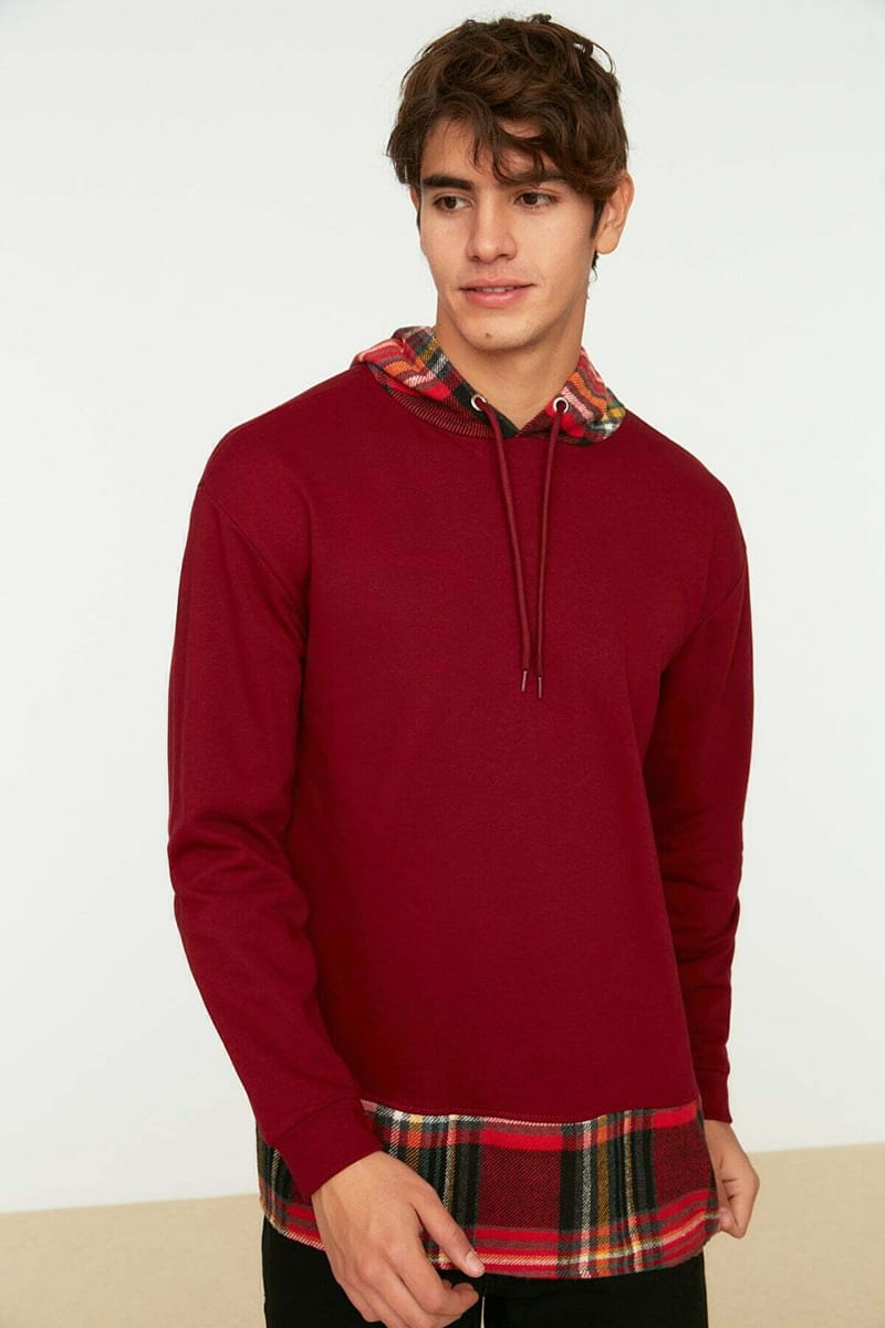 Red With Patern Essential Men's Hoodie - Hoodies 15