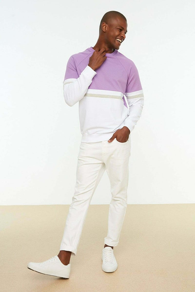 Two Tone Color Block Men's Sweatshirt Trendyol - Men's Sweatshirts 51