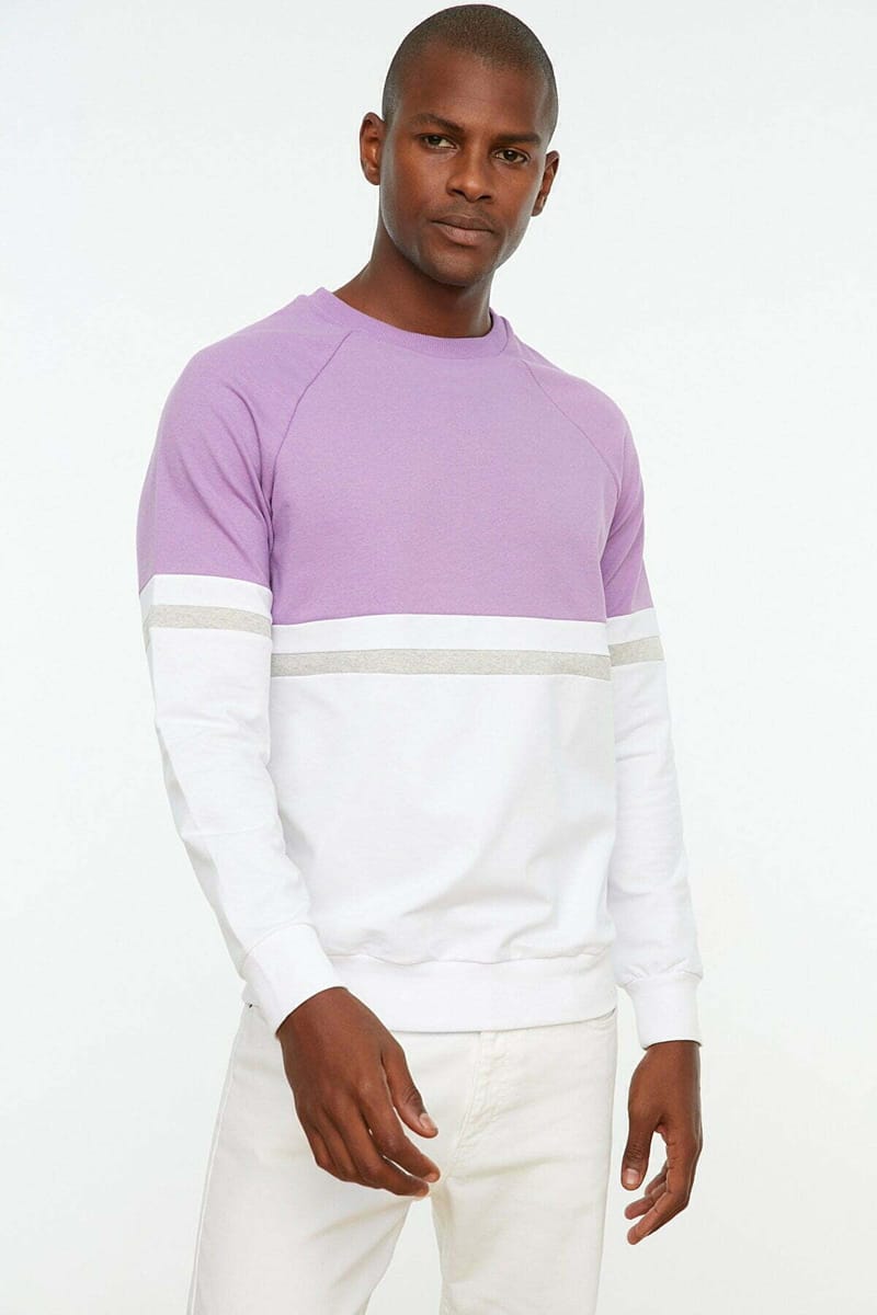 Two Tone Color Block Men's Sweatshirt Trendyol - Men's Sweatshirts 46
