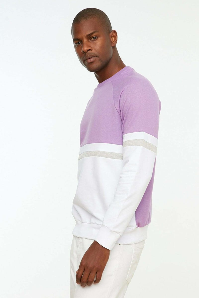 Two Tone Color Block Men's Sweatshirt Trendyol - Men's Sweatshirts 47