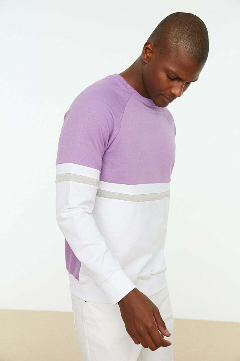 Two Tone Color Block Men's Sweatshirt Trendyol - Men's Sweatshirts 48