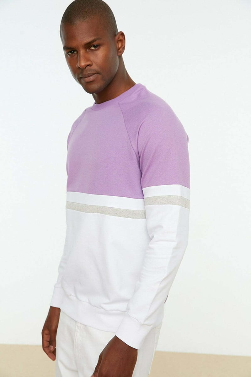 Two Tone Color Block Men's Sweatshirt Trendyol - Men's Sweatshirts 49
