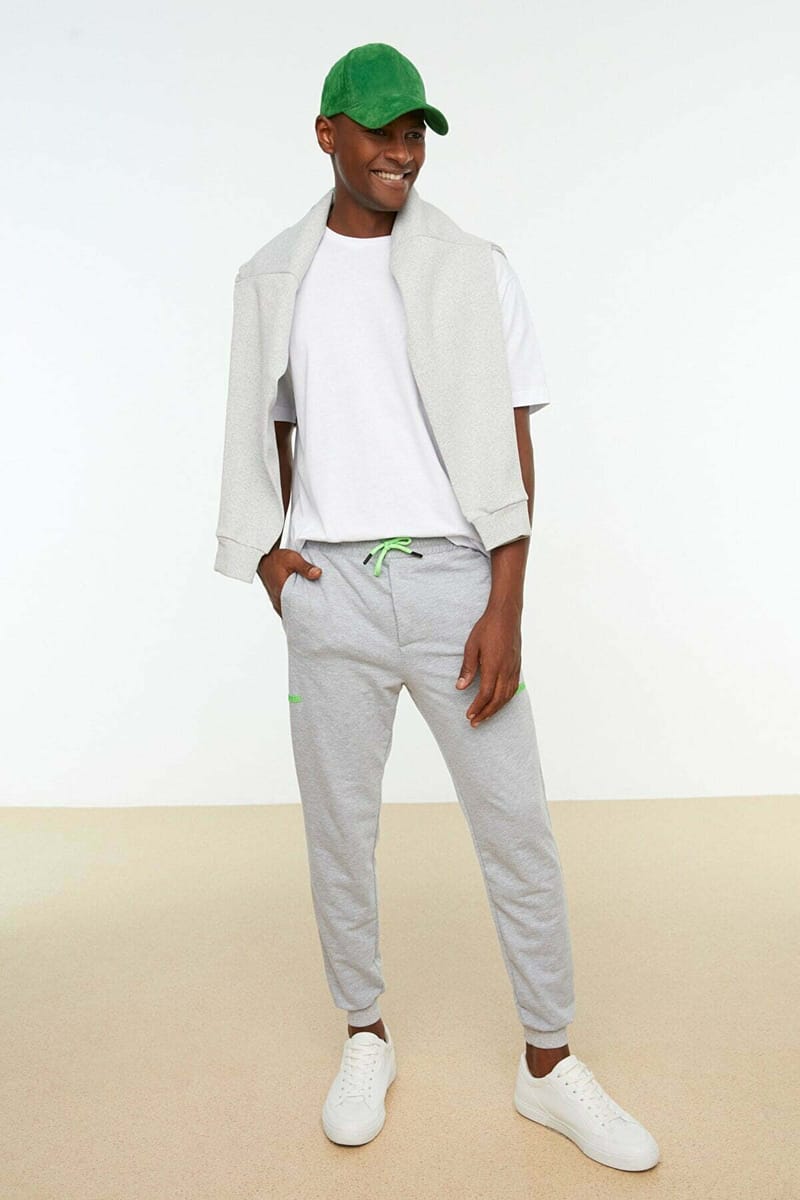 Grey Drawstring Cuffed Men's Sweatpants Grey Drawstring Cuffed Men's Sweatpants - Sweatpants 29