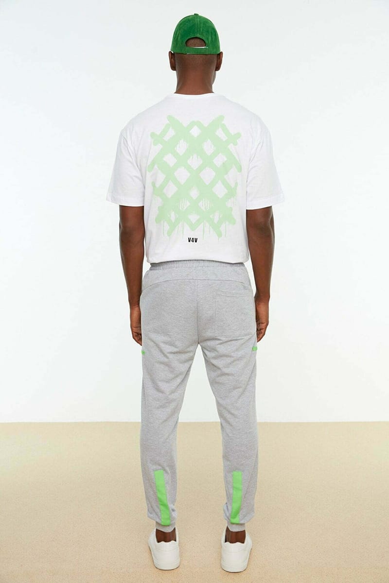 Grey Drawstring Cuffed Men's Sweatpants Grey Drawstring Cuffed Men's Sweatpants - Sweatpants 34