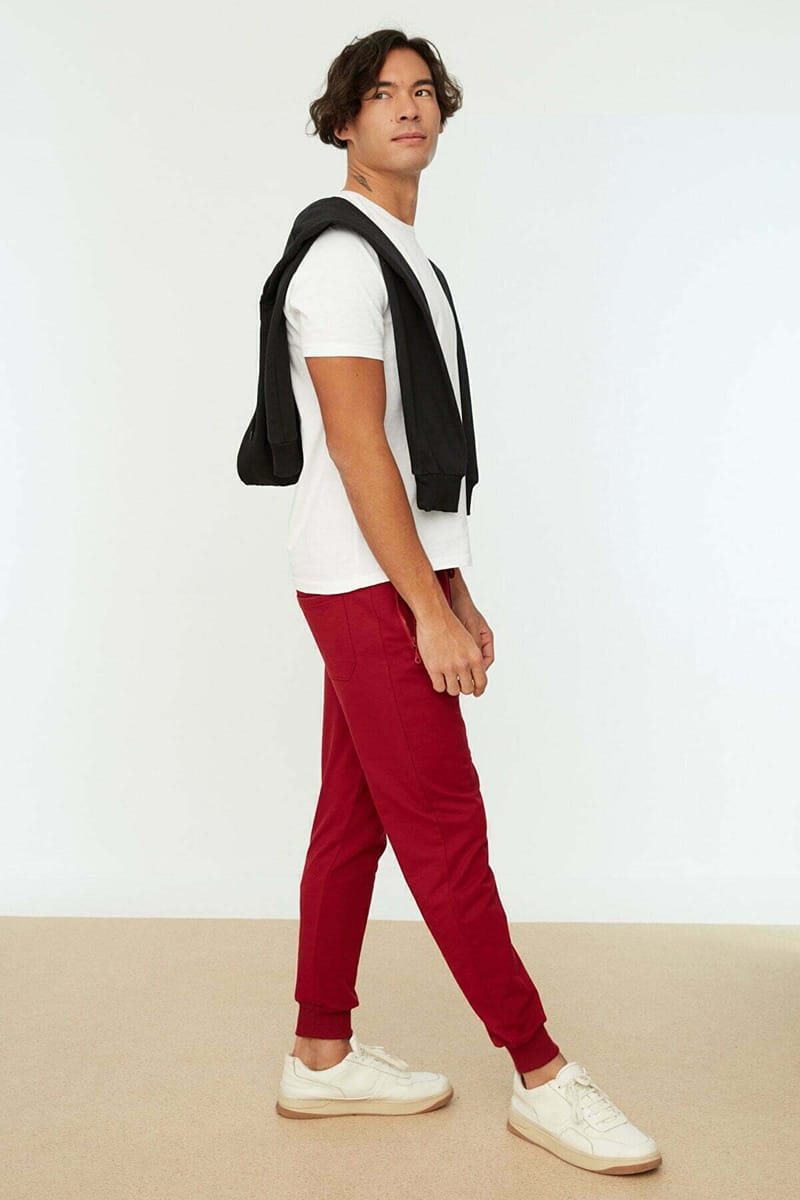 Red Essential Zipped Pocket Men’s Sweatpants - Sweatpants 30